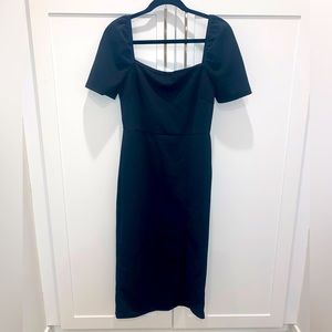 Black midi length dress